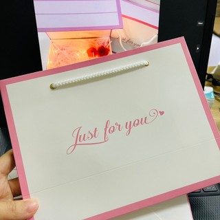 (22cm*17cm*9cm) Túi đựng quà just for you màu hồng xinh xắn , dễ  thương