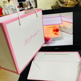 (22cm*17cm*9cm) Túi đựng quà just for you màu hồng xinh xắn , dễ  thương