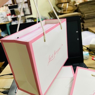 (22cm*17cm*9cm) Túi đựng quà just for you màu hồng xinh xắn , dễ  thương