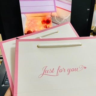 (22cm*17cm*9cm) Túi đựng quà just for you màu hồng xinh xắn , dễ  thương