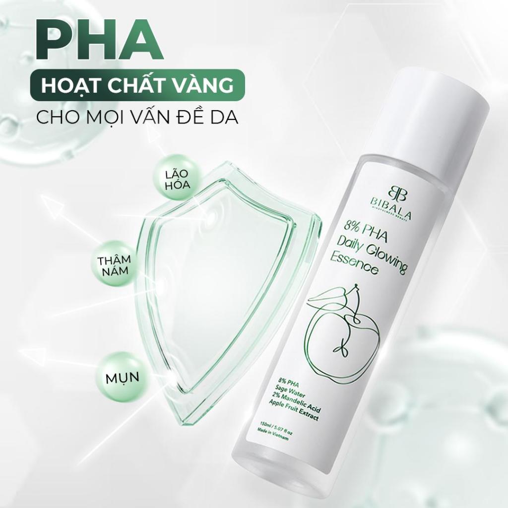 Ảnh 8% PHA Daily Glowing Essence 150 ml - Nước dưỡng sáng, tẩy TBC, ngừa mụn cho da Bibala 4