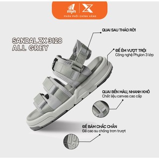 [ZX 3128] Giày Sandal Nam Nữ, 3 Quai Ngang Đế Bằng Streetwear, Dép Quai Hậu Đi Học Êm Nhẹ