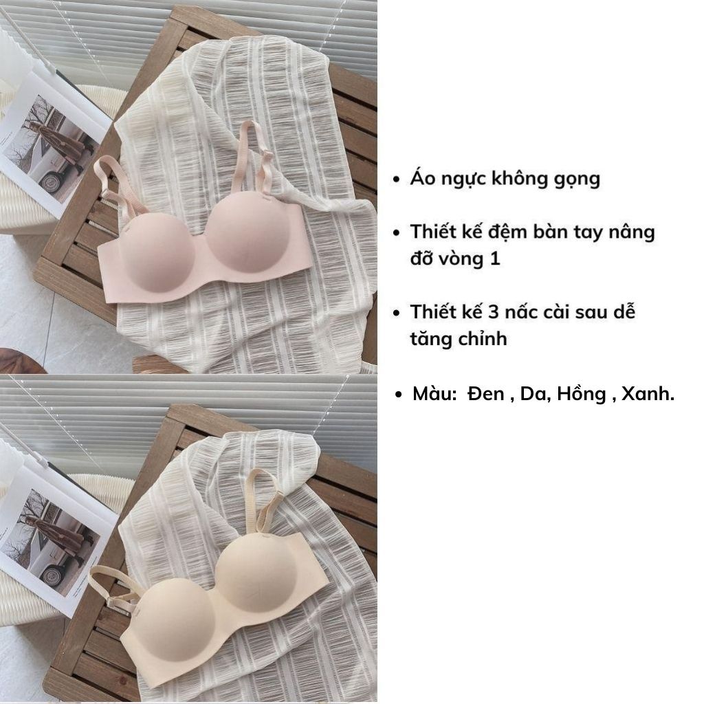 Áo ngực nữ đúc không gọng đệm mút bàn tay nâng ngực tạo khe sexy, Áo lót nữ không dây LANIXA A820