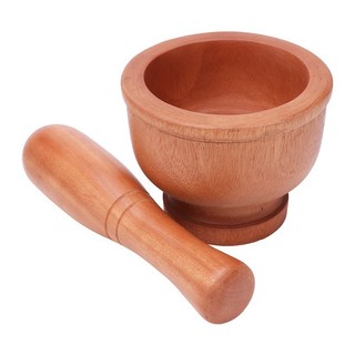 Bộ cối chày size lớn bằng gỗ dày dặn, giã gia vị, cua,.. tiện lợi
