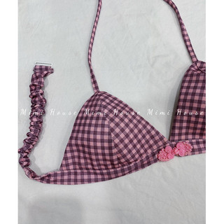 Áo bra sườn xám không gọng mút mỏng tone hồng - handmade by Mimi house
