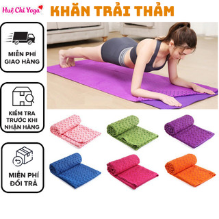 Khăn Trải Thảm, Khăn Trải Thảm Tập Yoga thấm mồ hôi phủ hạt cao su 183x63cm