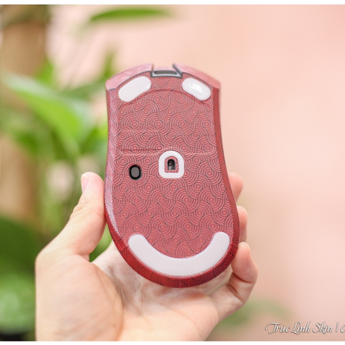 Skin dán chuột Razer DeathAdder V3 Pro mẫu 3M đỏ vân circle