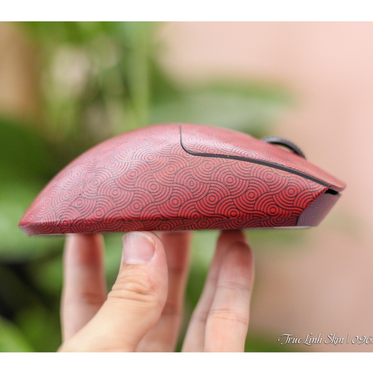 Skin dán chuột Razer DeathAdder V3 Pro mẫu 3M đỏ vân circle