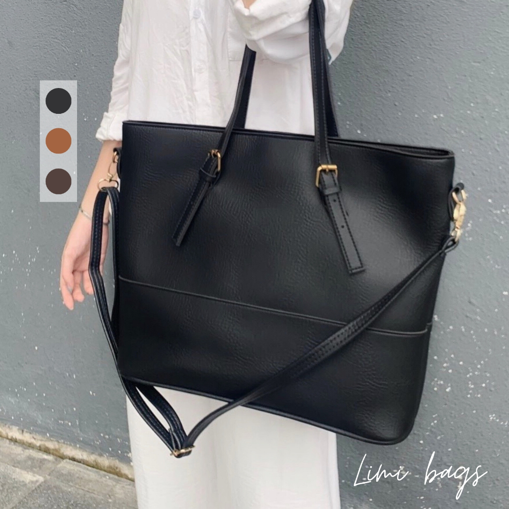 Túi xách công sở nữ da (3 MÀU) size to đựng A4 laptop 17 inch đẹp đi học đi làm limi bags (LUMI)