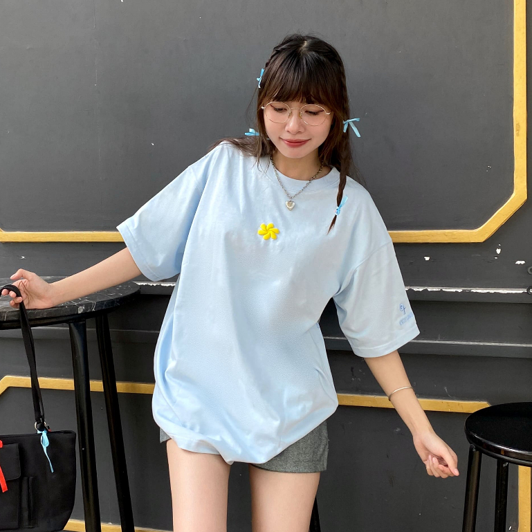 Áo thun nữ, vải chất lượng tốt, hồng pastel xanh babe, cotton 100%, form rộng, mềm mại, rất đẹp