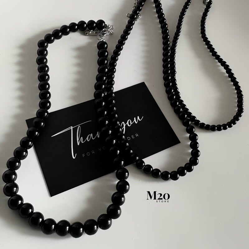 Dây Chuyền Hạt Ngọc Trai Nhân Tạo Đen Chống Gỉ,Vòng Cổ Nam Nữ M20store ...