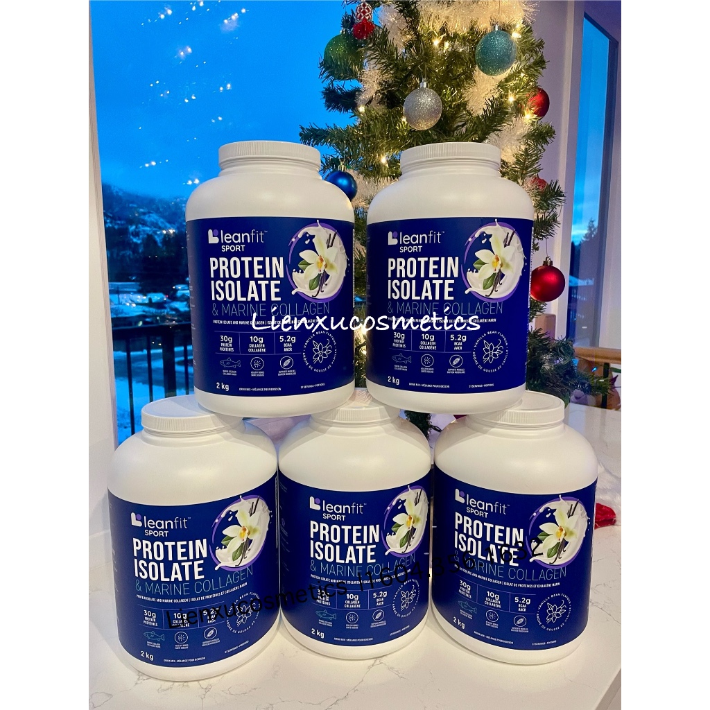 Hộp whey protein isolate & marine collagen Leanfit Sport 2kg, vị