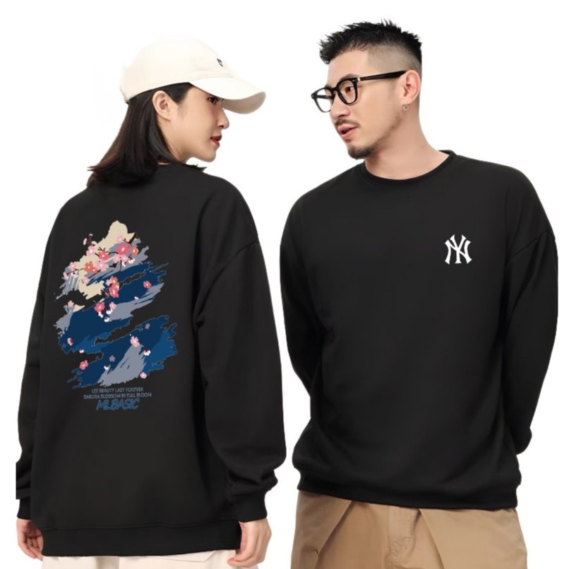 [Nỉ Chân Cua] Áo Sweater NYC LA Hoa Đào Sakura Unisex Vải Nỉ Cao Cấp Không Bai Không Xù Siêu Ấm Form Unim Store SWT16