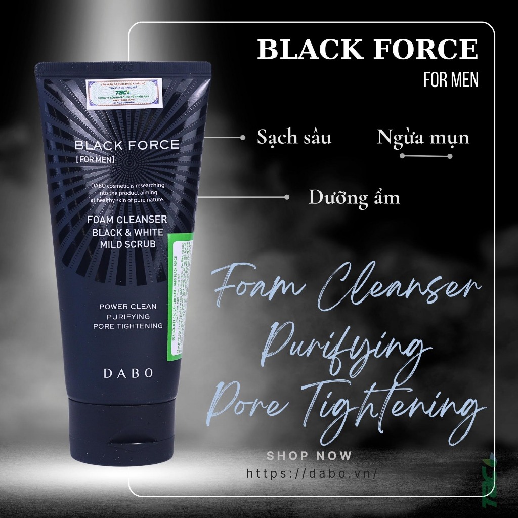 Ảnh Sữa rửa mặt cao cấp cho nam DABO Black Force For Men 120ml 3