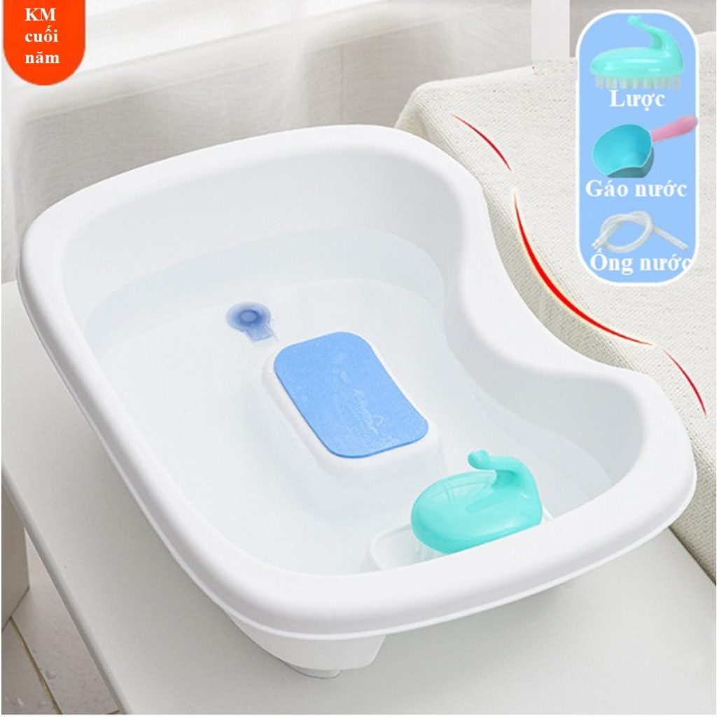 Chậu Gội Đầu Tiện Lợi Tại Nhà,Tại Giường Chất Nhực Cao Cấp-Tặng Lược,Tặng Cốc
