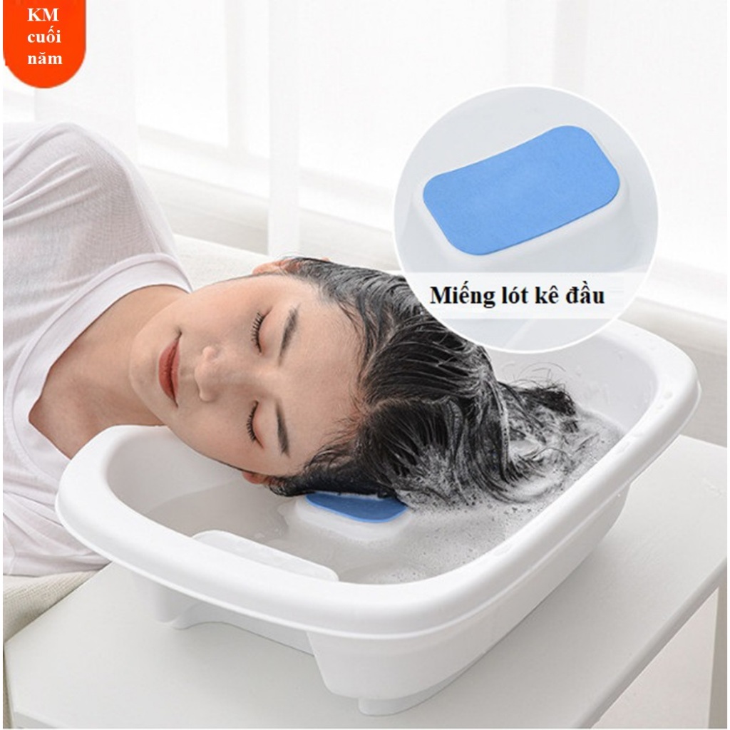 Chậu Gội Đầu Tiện Lợi Tại Nhà,Tại Giường Chất Nhực Cao Cấp-Tặng Lược,Tặng Cốc