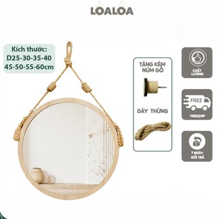 Gương trang điểm gương tròn treo tường nhiều kích cỡ, bao bể vỡ tặng thụ kiện treo LOA LOA