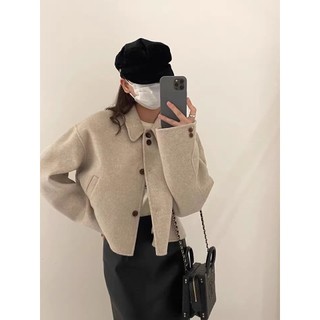 Áo khoác dạ tiêu Forgirl áo dạ nữ chất liệu dạ ép dáng croptop cổ bẻ T024