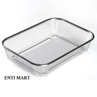 Rổ Đan Lưới Inox, Khay Đựng Ráo Dầu Inox 304