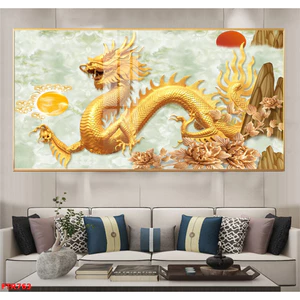 Tranh Rồng Lộc May Mắn Cho Tuổi Nhâm Tý Tráng Gương Cao Cấp Treo Nhà Cửa, Văn Phòng, Quà Tặng Oha Decor