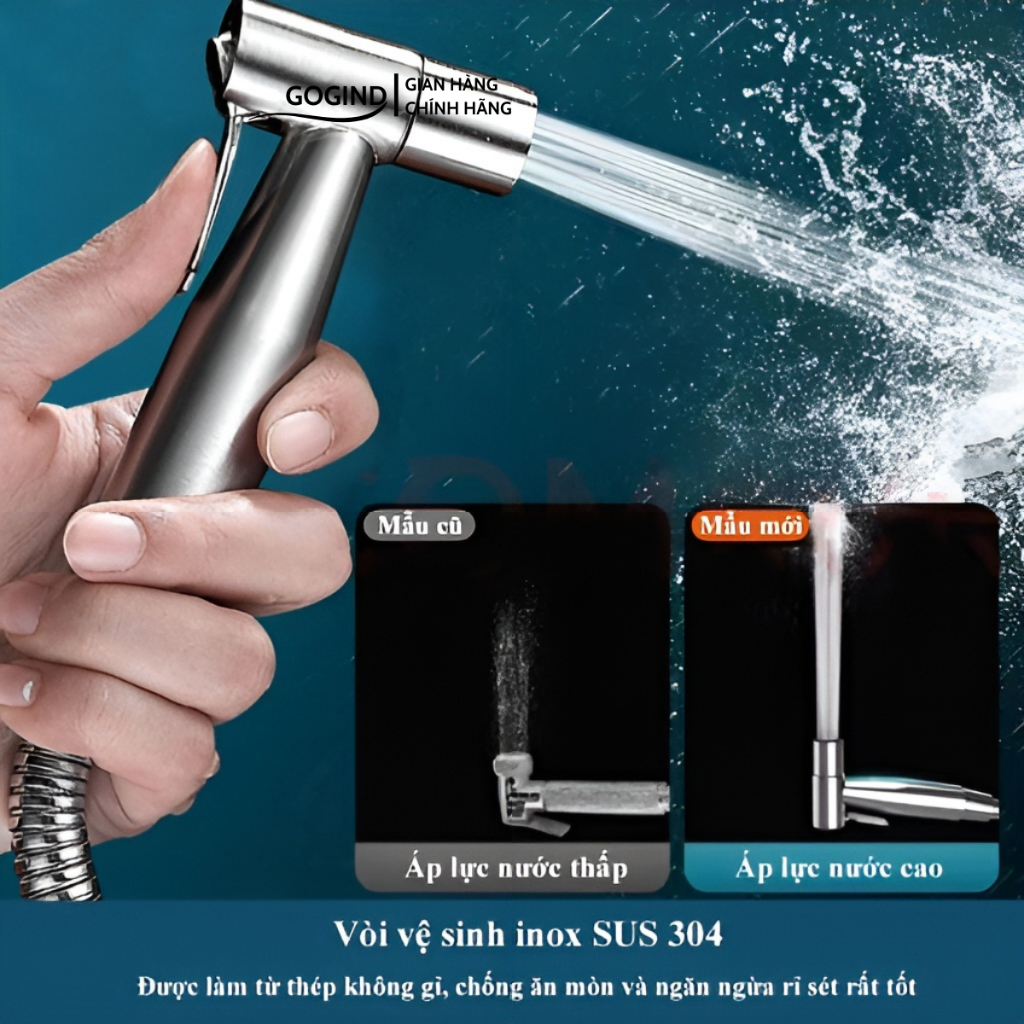 Vòi Xịt Vệ Sinh INOX 304 Cao Cấp SOP MEDIA VX-25 Và Dây Xịt Inox 304 Và ...