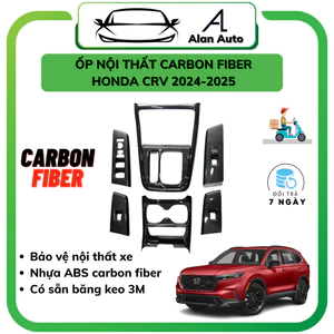 Ốp nội thất Carbon xe Honda Crv 2024, Ốp Nhựa ABS Carbon fiber CRV cao cấp, an toàn cho trẻ nhỏ trong xe