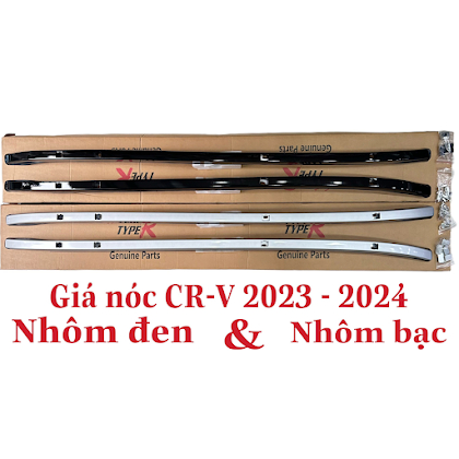 Thanh giá nóc dọc thấp xe HONDA CRV 2024, Chất liệu nhôm cao cấp. 2 màu Đen và Bạc. Bắt vít chắc chắn zin theo xe