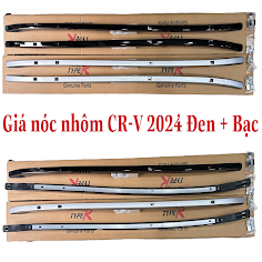 Thanh giá nóc dọc thấp xe HONDA CRV 2024, Chất liệu nhôm cao cấp. 2 màu Đen và Bạc. Bắt vít chắc chắn zin theo xe