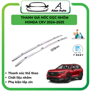 Thanh giá nóc dọc thấp xe HONDA CRV 2024, Chất liệu nhôm cao cấp. 2 màu Đen và Bạc. Bắt vít chắc chắn zin theo xe