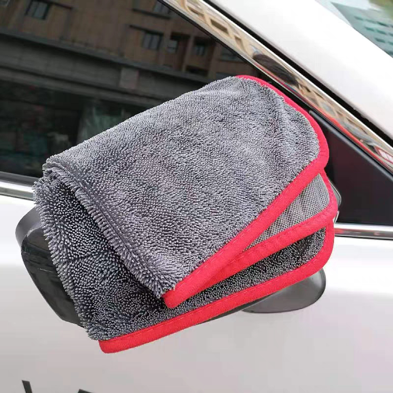 KHĂN SIÊU THẤM HÚT CHẤT LIỆU MICROFIBER  - LAU XE- NỘI THẤT -  THẤM HÚT NƯỚC CỰC TỐT-[KHĂN VIỀN ĐỎ]
