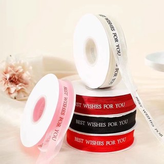Ruy Băng Voan 2,5cm chữ BEST WISHES FOR YOU làm nơ, làm hoa, gói quà cực đẹp