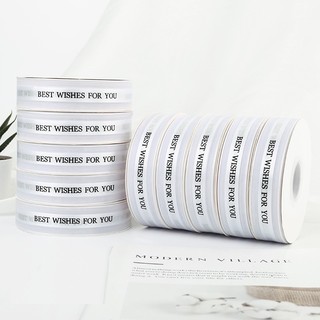 Ruy Băng Voan 2,5cm chữ BEST WISHES FOR YOU làm nơ, làm hoa, gói quà cực đẹp