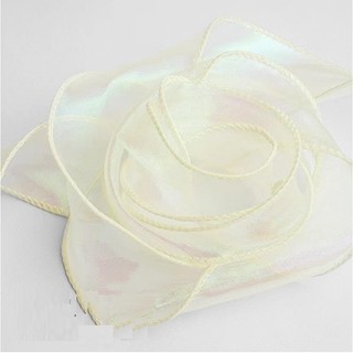 Dây ruy băng voan sóng bản 4cm lấp lánh ánh nhũ, ruy băng làm hoa, decor trang trí sinh nhật (cuộn 9 mét)