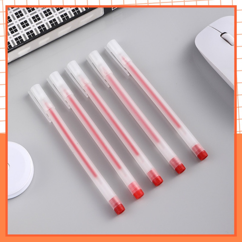 Ảnh Bút Gel Nước Mực Đen Xanh Đỏ Khô Nhanh Ngòi 0.5mm 1