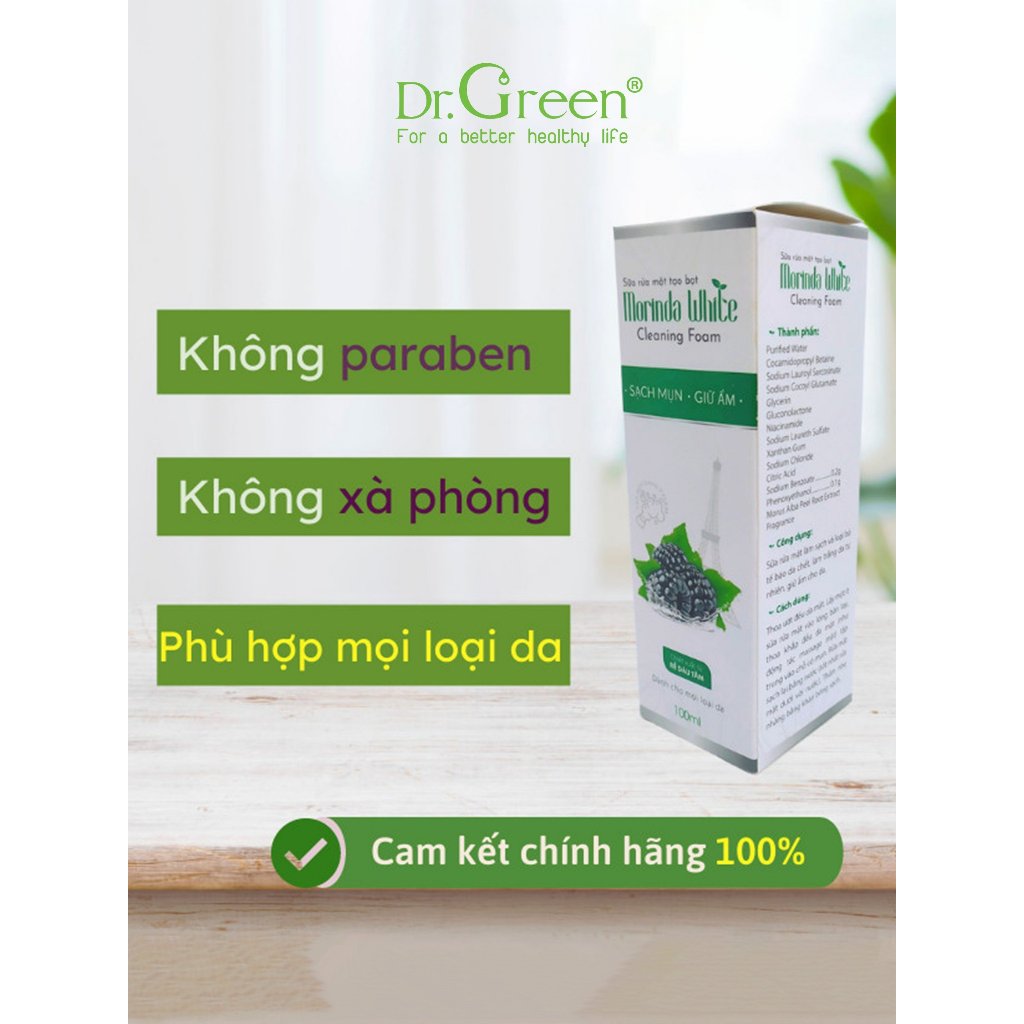 Ảnh Sữa Rửa Mặt Morinda White | Dr.Green | Chai tạo bọt 100ml 1