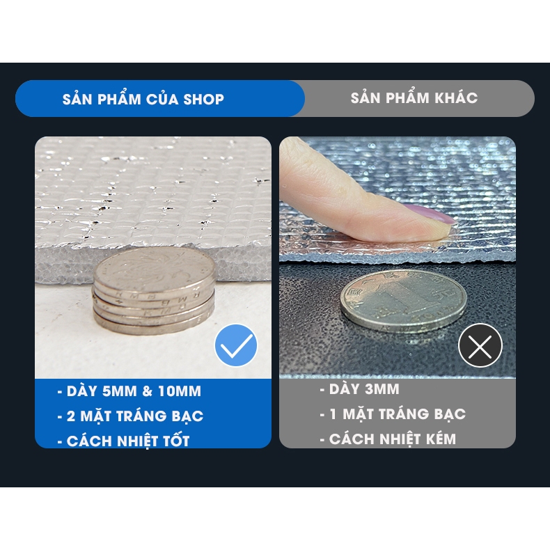 Thảm ngủ văn phòng Chiếu xốp tráng bạc 2 mặt Chiếu ngủ đệm ngủ văn phòng Thảm Du Lịch, Thảm Picnic Gấp Gọn Pabaro