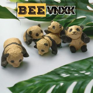 Set 3 và set 5 mô hình gấu trúc Panda mini chính hãng Takara Tomy xuất dư, có khớp cử động đầu BEE VNXK