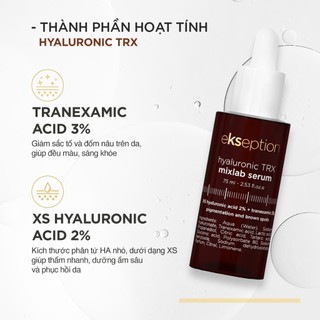 Serum HA + 3% Tranexamic acid mờ nám, sáng da Ekseption Hyaluronic TRX 75ml