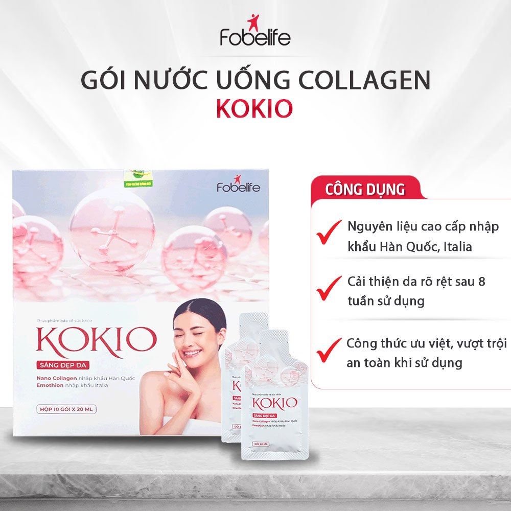 Gói Uống Collagen Kokio Fobe Làm Đẹp, Trắng Sáng Tự Nhiên N1