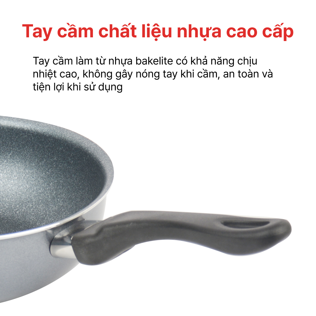 Ảnh Chảo Sâu Vân Đá Bếp Từ Siêu Bền Happy Cook 24. 26, 28 cm 4