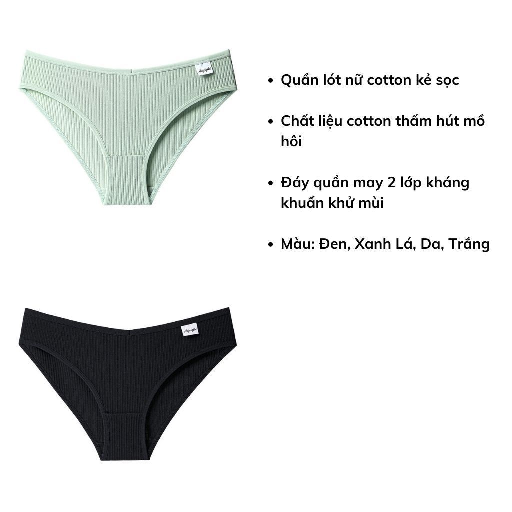 Quần lót nữ cotton kháng khuẩn kẻ sọc tôn dáng đáy quần may chống cộm LANIXA L246
