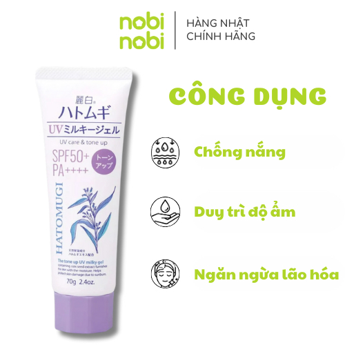 (Chính hãng) Combo chống nắng toàn diện nâng tông và dưỡng trắng da mặt  & cơ thể Hatomugi
