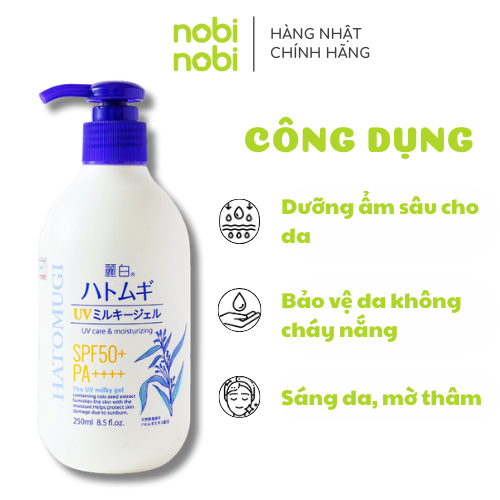 (Chính hãng) Combo chống nắng toàn diện nâng tông và dưỡng trắng da mặt  & cơ thể Hatomugi