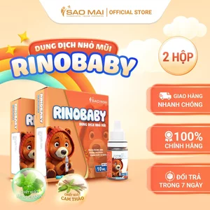 COMBO 2 HỘP DUNG DỊCH NHỎ MŨI CHO TRẺ EM RINOBABY VỊ NGỌT 1 HỘP 3 CHAI 10ML