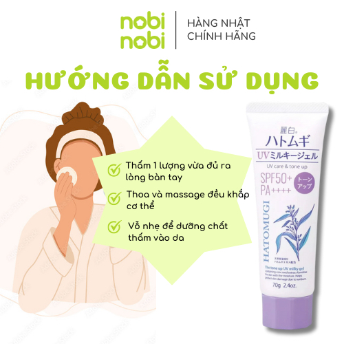 (Chính hãng) Combo chống nắng toàn diện nâng tông và dưỡng trắng da mặt  & cơ thể Hatomugi