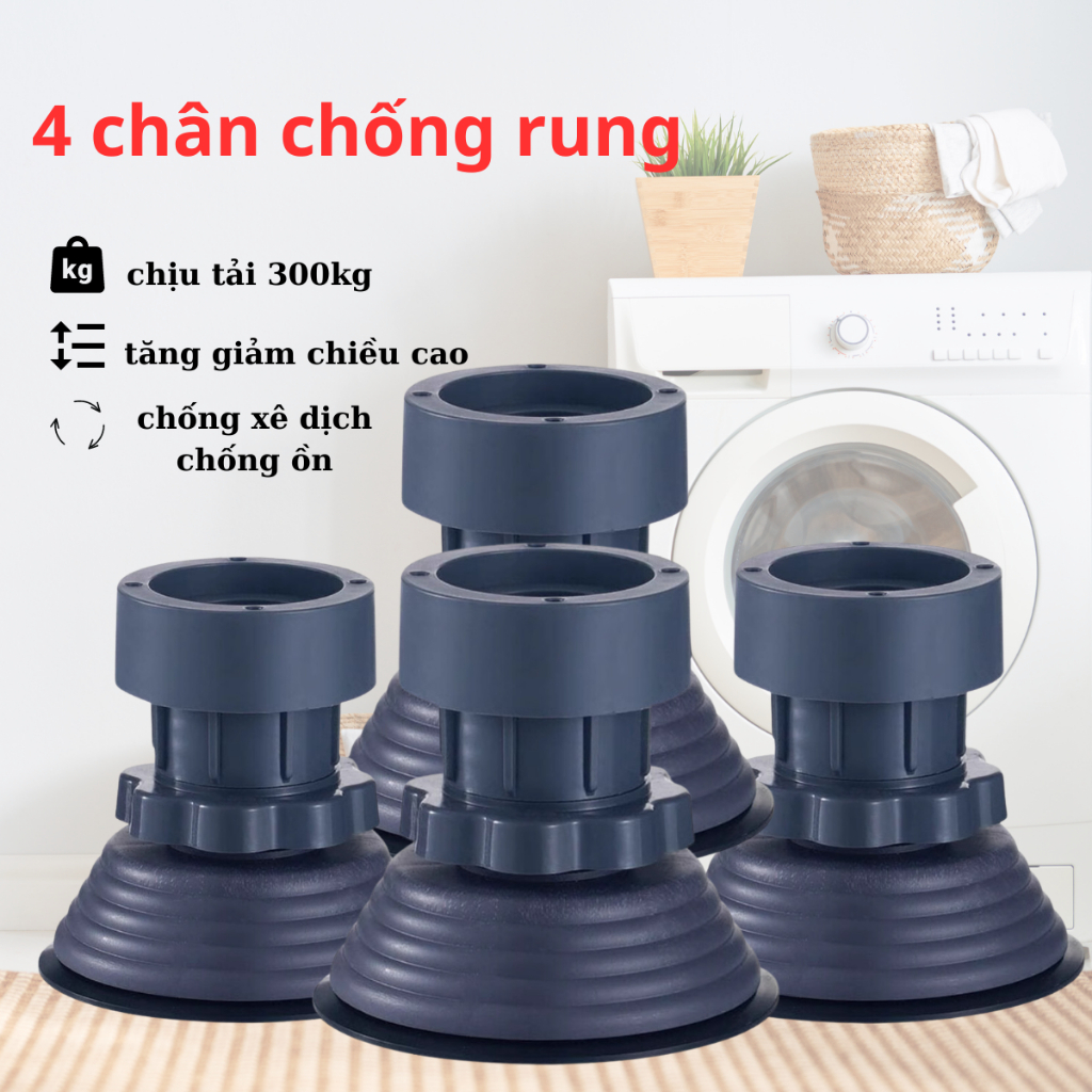 Bộ 4 chân đế chống rung chân đỡ đa năng cho máy giặt, tủ lạnh, tăng ...