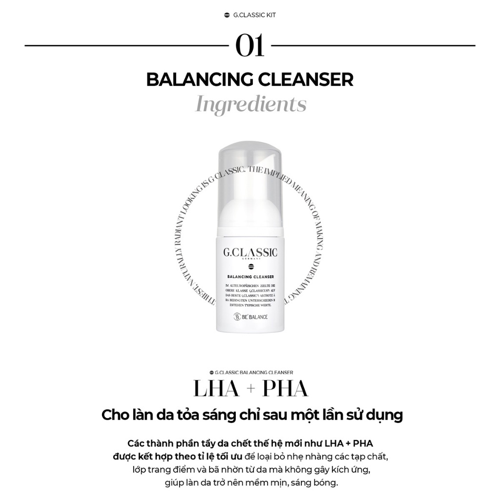 Ảnh Bộ Sản Phẩm Toner và Sữa Rửa Mặt Be'Balance GCLASSIC MINI KIT giúp Làm Đẹp Da 30ml 1