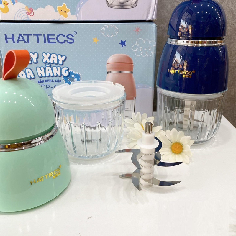 Ảnh Phụ kiện máy xay Hattiecs ăn dặm 8 lưỡi cối thủy tinh thay thế, lưỡi dao thay thế, thân máy thay thế 2