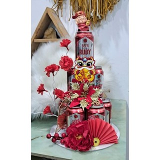 Set trang trí tháp bia, tháp nước ngọt tết 2026