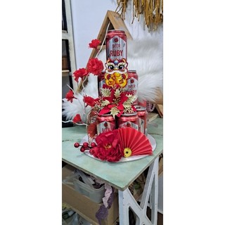Set trang trí tháp bia, tháp nước ngọt tết 2026